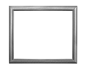 Silver picture frame on white background 