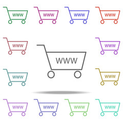 Poster - shopping sites icon. Elements of commerce in multi color style icons. Simple icon for websites, web design, mobile app, info graphics