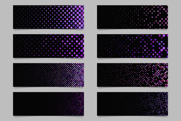 Poster - Purple abstract dot pattern banner background template set - vector graphic design