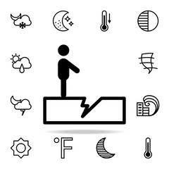 Poster - Man earthquake sign icon. weather icons universal set for web and mobile