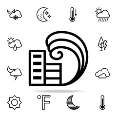 Poster - tsunami city sign icon. weather icons universal set for web and mobile