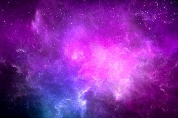 Abstract Colorful Glowing Galaxy in Space Background