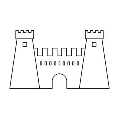 Wall Mural - Medieval castle building black and white