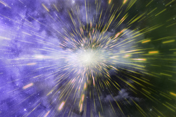 Poster - Abstract Artistic Modern Digital Multicolored Wormhole Artwork Background