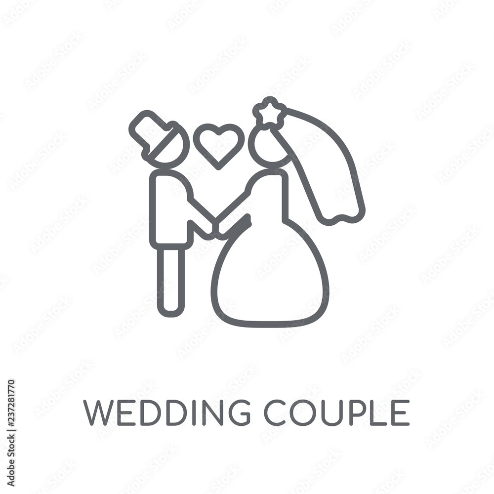 wedding couple linear icon. Modern outline wedding couple logo concept on  white background from Birthday party and wedding collection Stock Vector |  Adobe Stock, image size:1000x1000