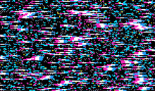 Glitch Texture Pixel Noise. Test TV Screen Digital VHS Background. Error Computer Video. Abstract Black Damage. Magic Poster.