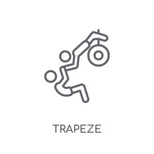 Trapeze Linear Icon. Modern Outline Trapeze Logo Concept On White Background From Circus Collection