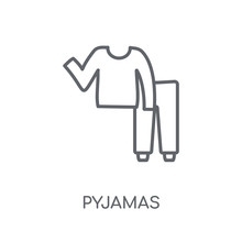pyjamas linear icon. Modern outline pyjamas logo concept on white background from Clothes collection