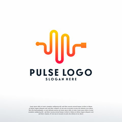 Wall Mural - pulse logo designs template, heartbeat logo symbol, logo symbol icon