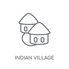 Indian Village linear icon. Modern outline Indian Village logo concept on white background from Culture collection