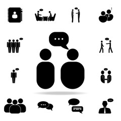 Poster - people with a communication bubble icon. Detailed set of conversation icons. Premium graphic design. One of the collection icons for websites, web design, mobile app