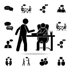 Poster - communication with the head icon. Detailed set of conversation icons. Premium graphic design. One of the collection icons for websites, web design, mobile app