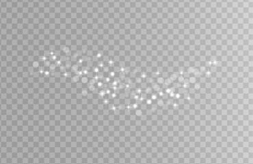 Wall Mural - white sparks and silver stars glitter special light effect. christmas sparkling magic dust particles
