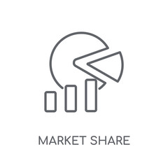 market share linear icon. Modern outline market share logo concept on white background from General collection