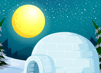 Wall Mural - Igloo in the winter landscape