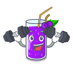 Sticker - Fitness grape juice bottled with in cartoon