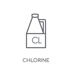 Chlorine linear icon. Modern outline Chlorine logo concept on white background from Hygiene collection