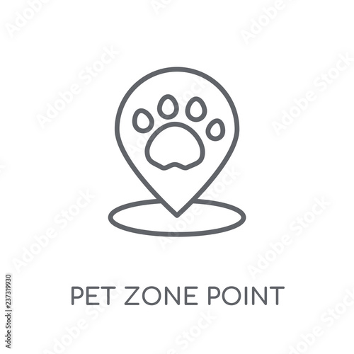 Pet Zone Point Linear Icon Modern Outline Pet Zone Point Logo