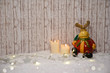 Grußkarte Weihnachten mit Elch und Kerzen