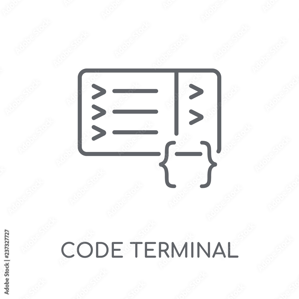 Code terminal linear icon. Modern outline Code terminal logo concept on ...
