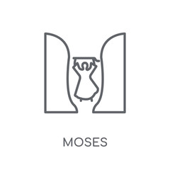 Moses linear icon. Modern outline Moses logo concept on white background from Religion-2 collection