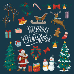 Sticker - Set of hand drawn Christmas illustrations