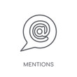 Mentions linear icon. Modern outline Mentions logo concept on white background from Technology collection