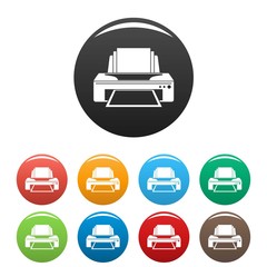 Poster - jet printer icons set 9 color vector isolated on white for any design