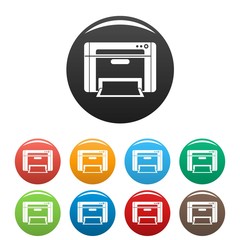 Poster - printer icons set 9 color vector isolated on white for any design