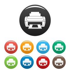 Poster - photo printer icons set 9 color vector isolated on white for any design