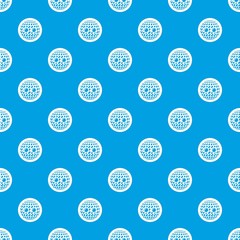 Poster - Disco button pattern vector seamless blue repeat for any use