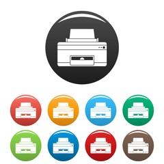 Poster - home printer icons set 9 color vector isolated on white for any design