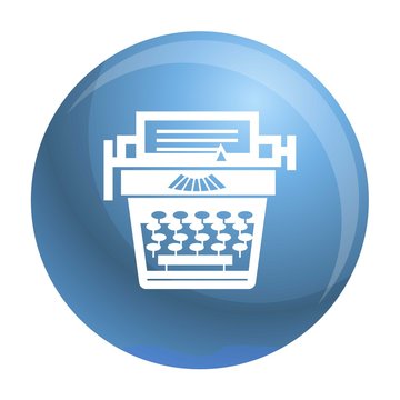 Old typewriter icon. Simple illustration of old typewriter vector icon for web design isolated on white background