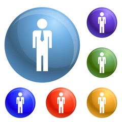 Poster - Businessman icons set vector 6 color isolated on white background