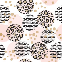 abstract seamless patern with leopard circles
