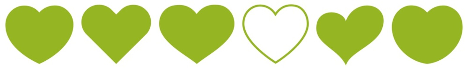 Wall Mural - heart green | eco | nature | love | logo | variations