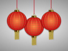 Chinese Hanging Red Lanterns