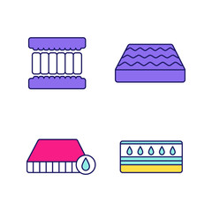 Sticker - Orthopedic mattress color icons set