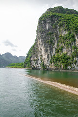 Landscape of Guilin, Li River and Karst mountains. Yangshuo County, Guilin City, Guangxi Province, China.