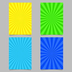 Poster - Abstract colored ray burst pattern brochure background set - vector design