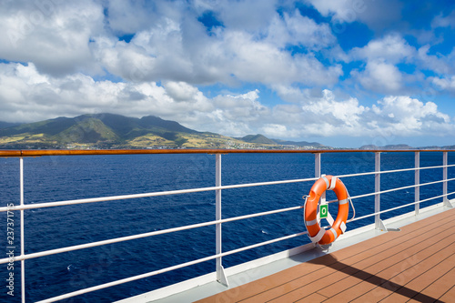 Fotografía Ring life buoy on a deck of cruise ship
