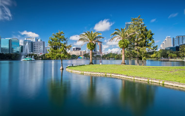 Wall Mural - Downtown Orlando from Lake Eola Park on a beautiful sunny Day