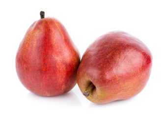 Wall Mural - red pear fruits isolated on white background