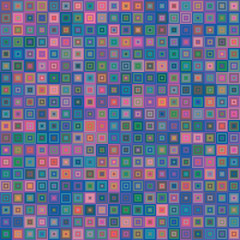 Poster - Abstract striped concentric square mosaic pattern background