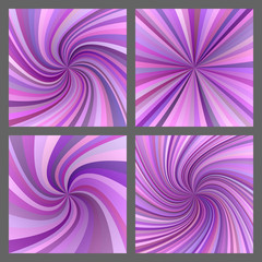 Poster - Purple spiral and ray burst background design set