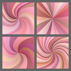 Poster - Pink spiral ray and starburst background design set