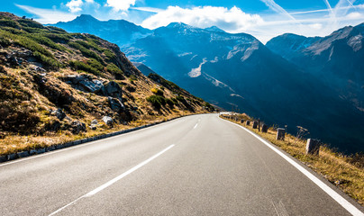 Poster - country road - european alps