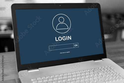 Cuadros en Lienzo Login concept on a laptop