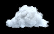 canvas print picture - 3d rendering of a white bulky cumulus cloud on a black background.