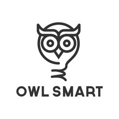 Poster - Owl smart logo and icon concept. Logo available in vector. Linear style.